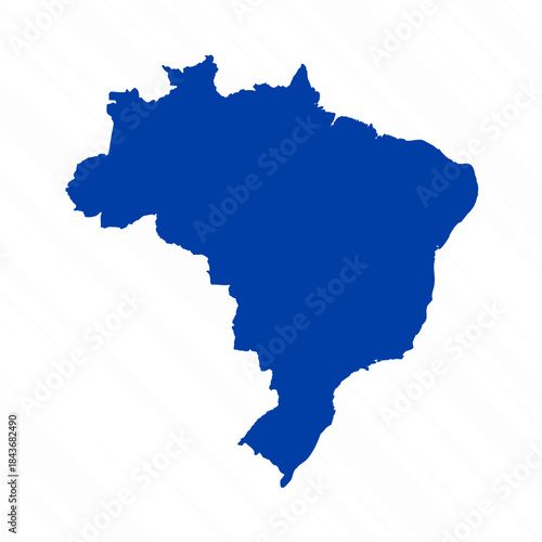 Abstract Blue Brazil Simple Map