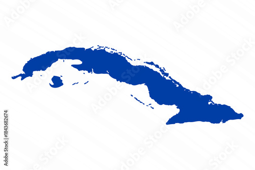 Abstract Blue Cuba Simple Map