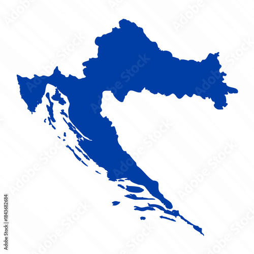 Abstract Blue Croatia Simple Map