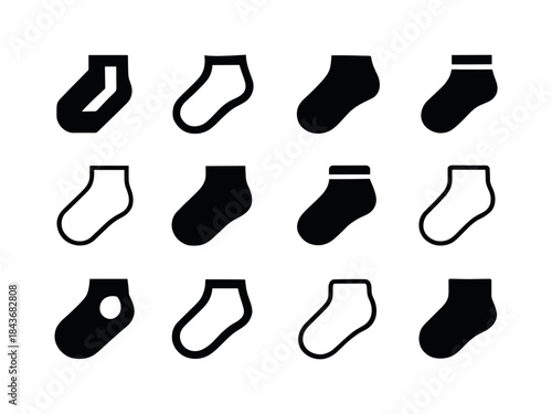 Socks Logo Icon Set. socks. Icon set. Set Logo of socks: ankle s