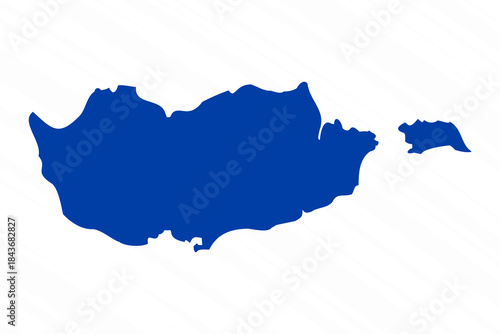 Abstract Blue Cyprus Simple Map