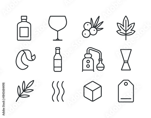 Gin Icon Collection. spirits on display in a bar