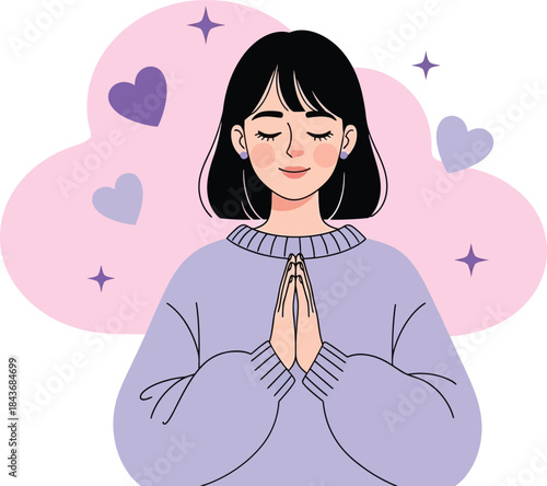 Young girl in meditation pose