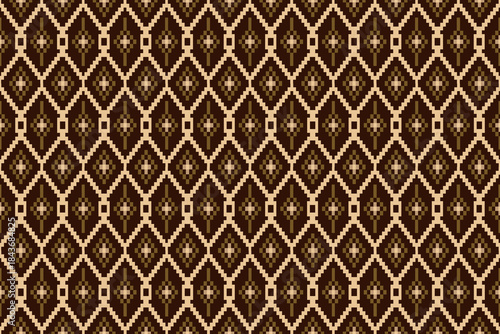 Vintage cross stitch traditional ethnic pattern.floral pixel art embroidery. Elegance background abstract Aztec beautiful seamless pattern for fabric,cloth,dress,carpet,curtain,sarong,batik.