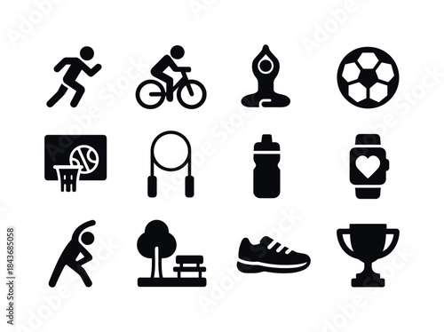 Active Lifestyle Icons. Active Lifestyle. Solid icon set of Acti