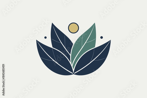 leaf duo with orb accent design