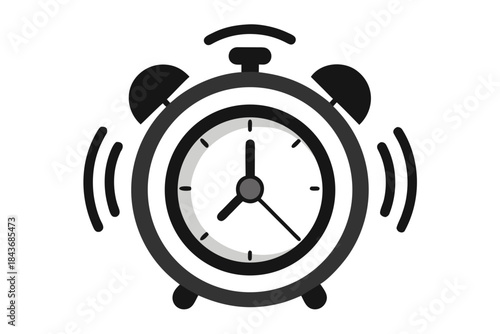 alarm ringing outline with vibration icon