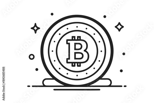 btc coin outline with micro shine