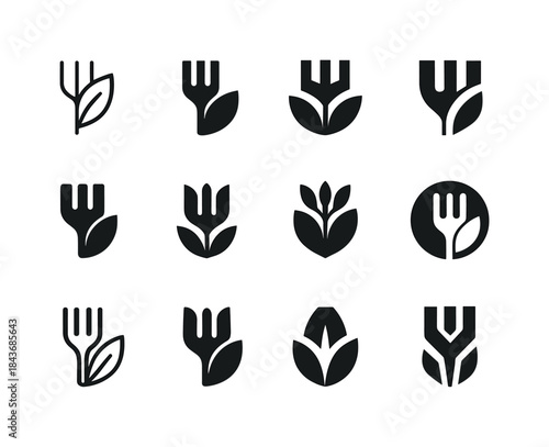 Healthy Eating Icons. Healthy Eating. Icon set. Set Logo of heal