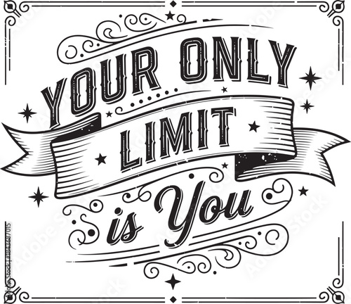 Motivational Quote Typography T-Shirt Design on White Background