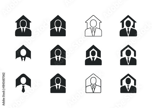Consulting Business Icons. Building personal consulting business