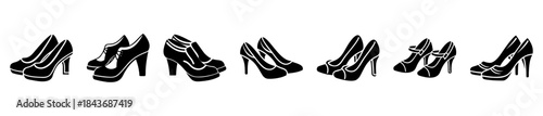 Elegant black high heels collection, essential women's fashion footwear for stylish occasions.