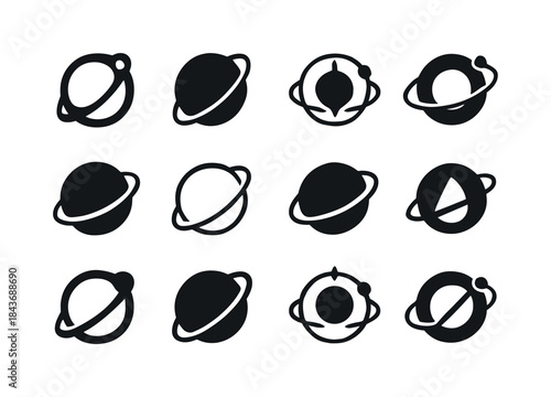 Orbital Logo Variations. Orbit. Icon set. Set Logo of Orbit: cir