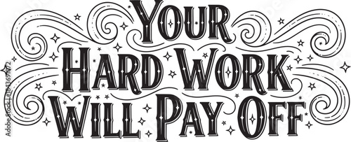 Motivational Quote Typography T-Shirt Design on White Background