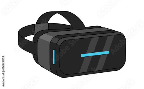 Virtual reality headset future technology gaming illustration concept