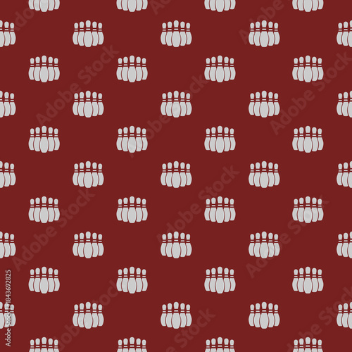 Bowling pin sign seamless pattern isolated on color background