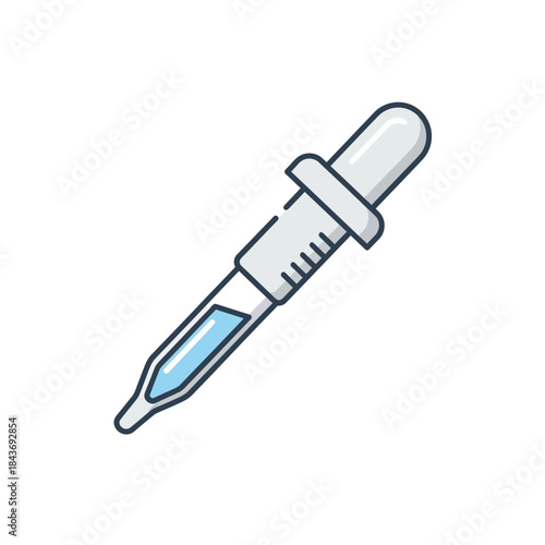 Close-up of a scientific dropper with a blue liquid, symbolizing research and laboratory experiments for medical and pharmaceutical industries