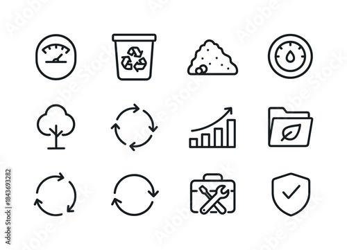 Resource Management Icons. Resource Management. Line icon set of