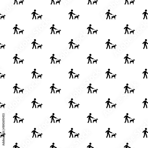 Guide dog seamless pattern isolated on white background