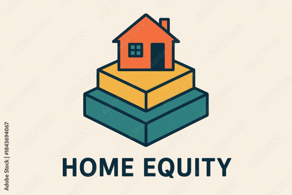 Fototapeta premium Home equity concept illustration representing property value growth and financial investment.