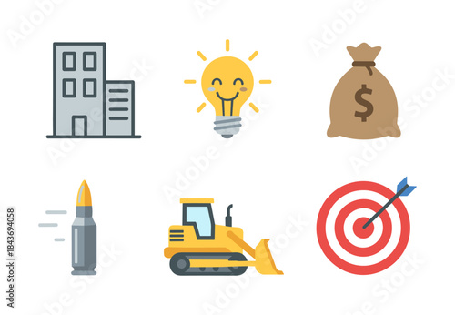 Business, construction, and office icons set