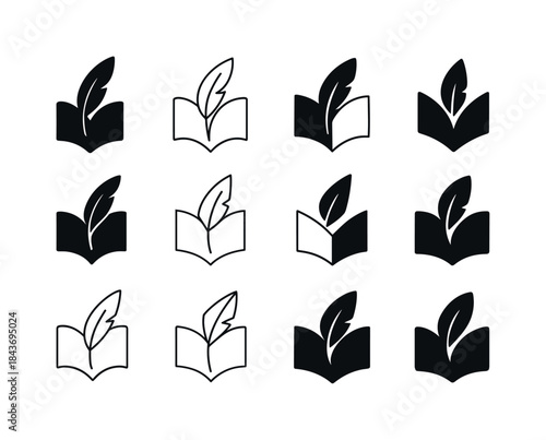 Indie Author Logos. Self-published books and indie authors. Icon