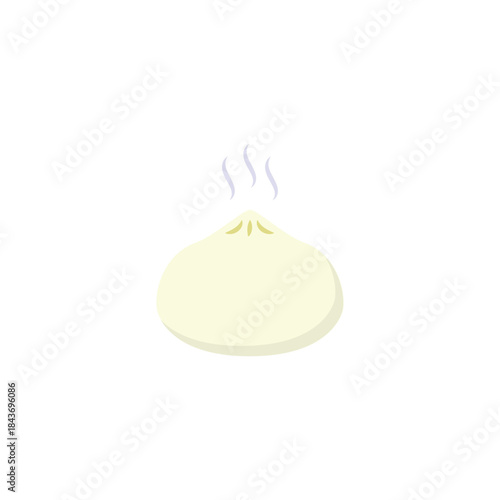 Chinese Steamed Bun Baozi Vector Illustration - Asian Food Icon Flat Design
