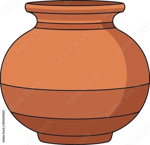 Traditional clay water pot or matka for storing water in india