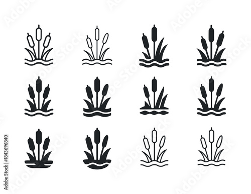 Wetland Icon Set. preserving wetlands. Icon set. Set Logo of pre