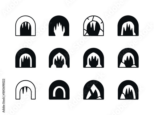 Cave Icons Showcase. Caves, stalactites, and underground wonders