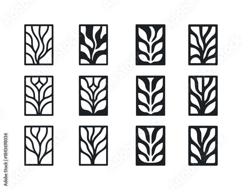 Decorative Wall Panel Icons. Decorative Wall Panel. Icon set. Se