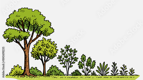 Farming Story Hand Drawn Illustration by AZ for Social Media Asset, Postcard, Greeting Cards, Prints and Design
