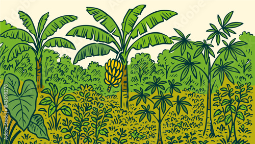 Farming Story Hand Drawn Illustration by AZ for Social Media Asset, Postcard, Greeting Cards, Prints and Design