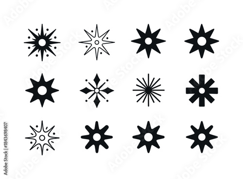 Star Cluster Icons. Star clusters. Icon set. Set Logo of star cl