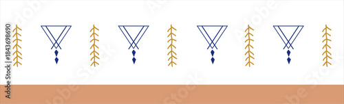 a border pattern that is a mix of
geometric and floral motifs, often described as a geometric floral border. 