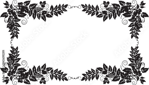 Vintage Floral Botanical Frame Illustration
Elegant Black & White Flower Border Design
Classic Botanical Wreath Frame Art