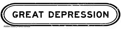 Grunge black great depression word rubber seal stamp on white background