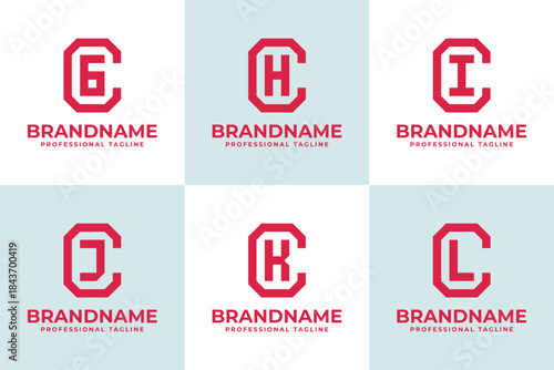 Letters CG CH CI CJ CK CL Monogram Logo Set, great for GC HC IC JC KC LC Initials
