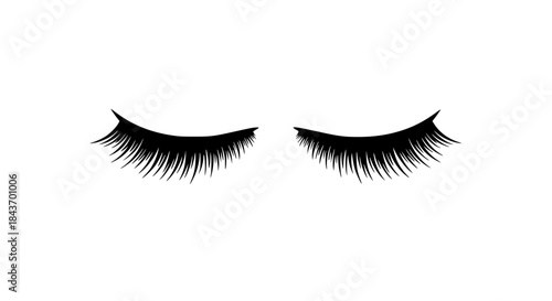 Fake lashes icon black white icon 