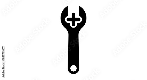Add repair icon black white icon 
