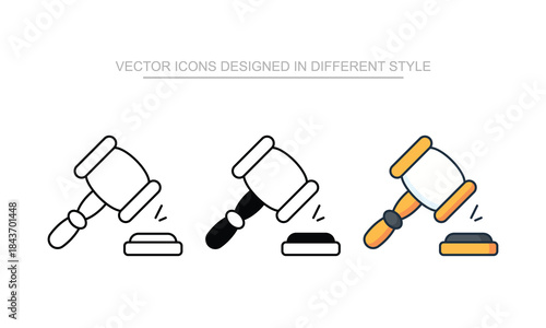 Auction vector icon stock isolated on white sheet