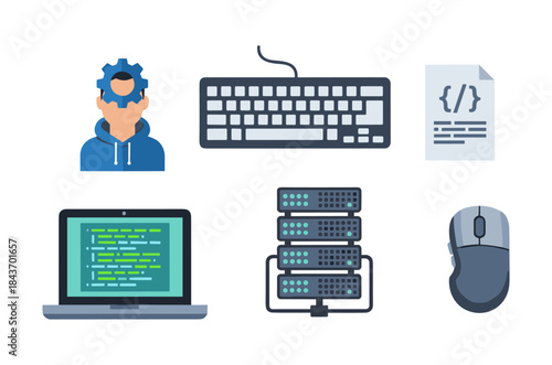 Software developer coding and programming tools concept