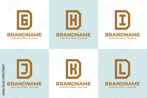 Letters DG DH DI DJ DK DL Monogram Logo Set, great for GD HD ID JD KD LD Initials