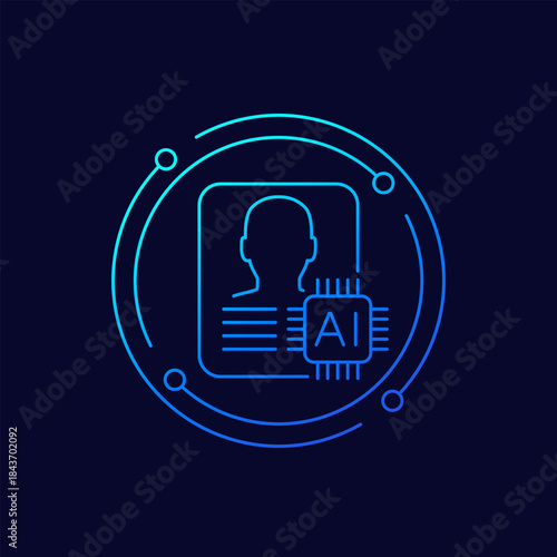 AI-generated persona icon, linear design