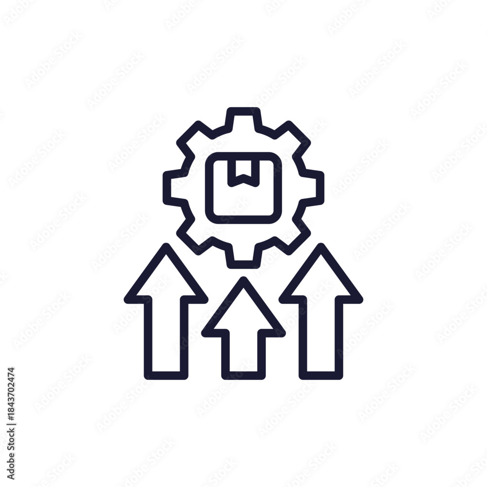 Obraz premium increase production line icon, pictogram on white