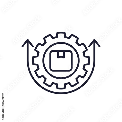 increase production line icon on white