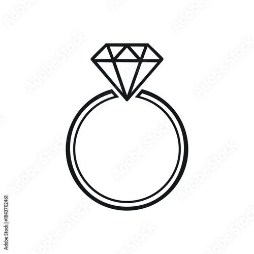 Gold diamond ring vector icon symbol illustration design for jewelry business web concept