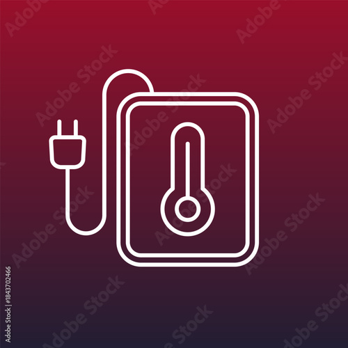 heating pad icon, line design
