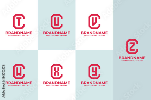 Letters CT CU CV CW CX CY CZ Monogram Logo Set, great for TC UC VC WC XC YC ZC Initials