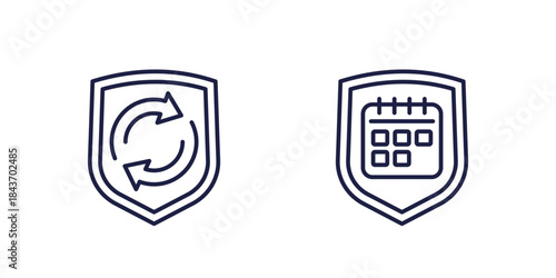 insurance renewal icons, line vector design